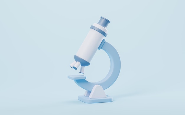 3D cartoon style microscope 3d rendering