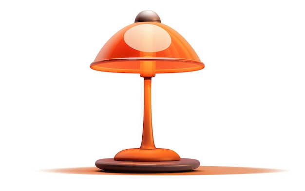 3D Cartoon Table Lamp On White Background