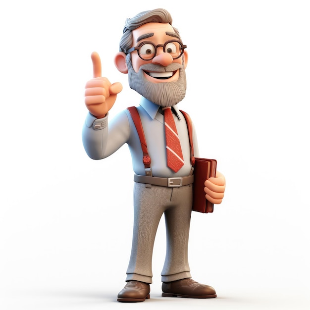 3d cartoon teacher character