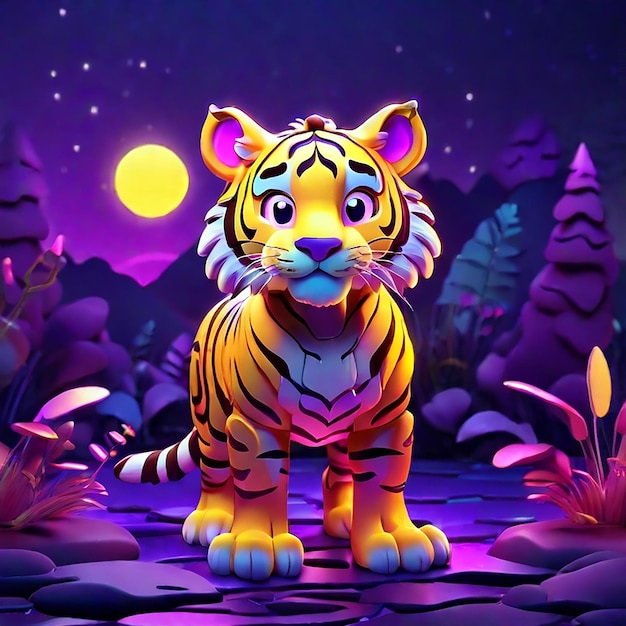 3d cartoon of a tiger character generated by ai