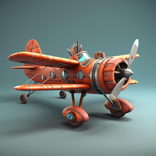 3d cartoonish plane