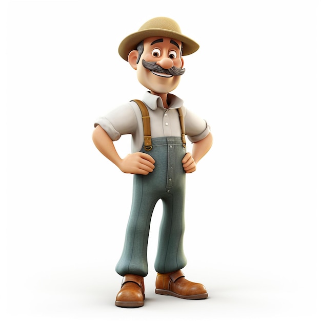 Foto farmer in stile cartone animato 3d