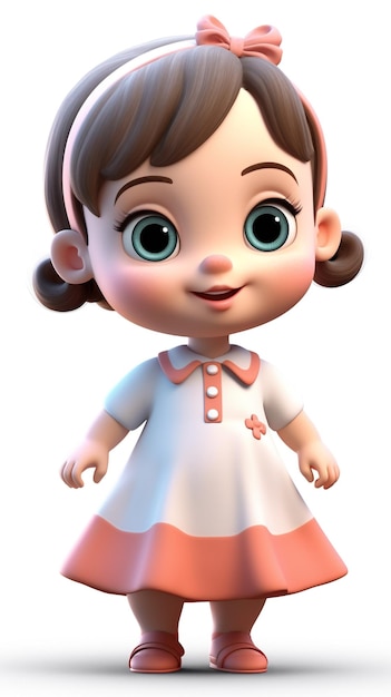 A 3D Character Baby Love in a Loving Dress generative ai