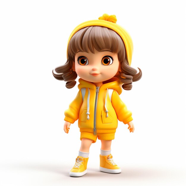 3d character of a beautiful girl for yellow september campaign