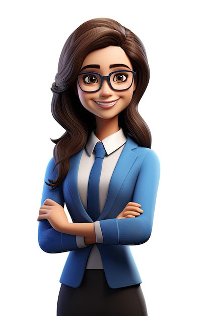 3D-персонаж бизнес-женщины