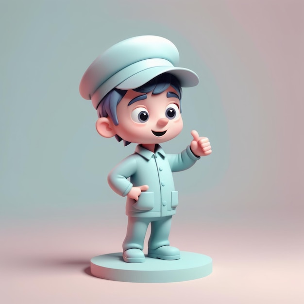 Photo 3d character in a cartoon style 3d rendering 3d character in a cartoon style 3d rendering cut