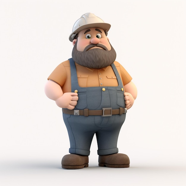 3d character of construction worker