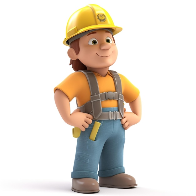 3d character of construction worker