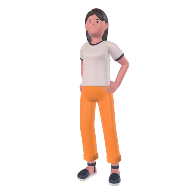 3Dキャラクター 女の子のポーズ