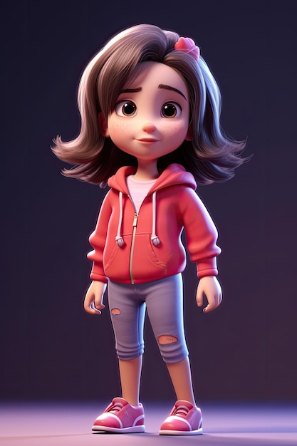 3d character of a girl