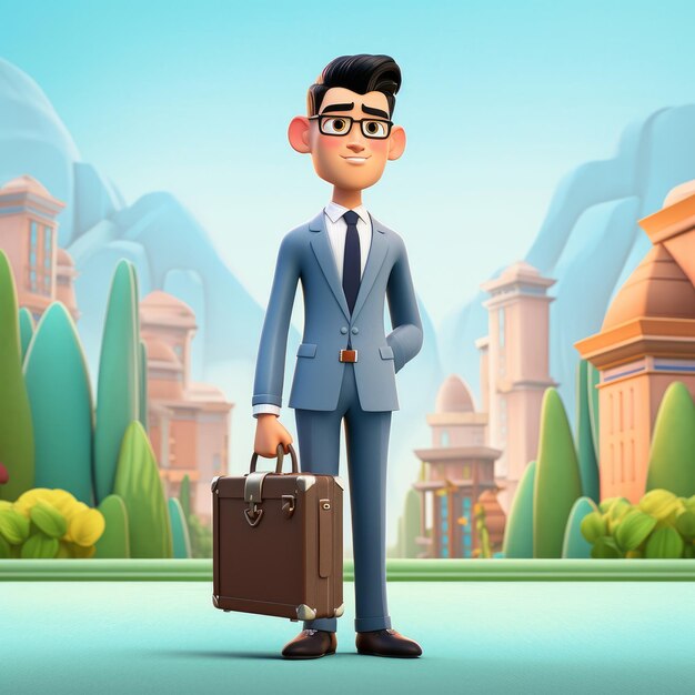 3d character office worker successful businessman