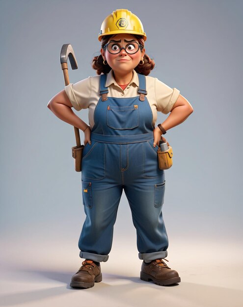 a 3d character in overalls and a hard hat