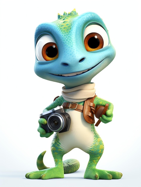 3d character portraits animals gecko