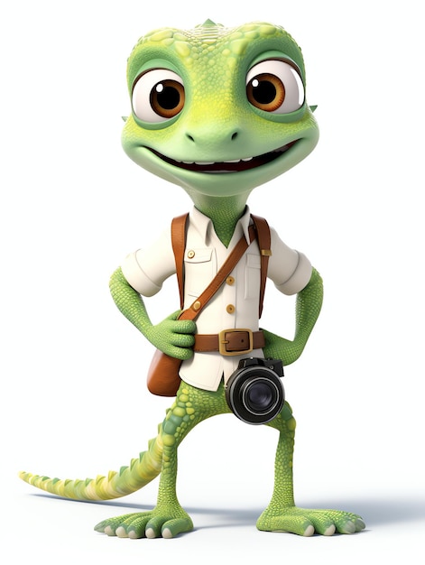 3d character portraits animals gecko