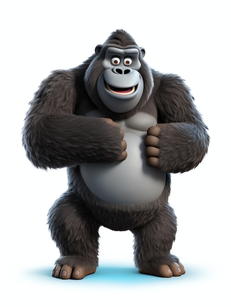 3d character portraits animals gorilla