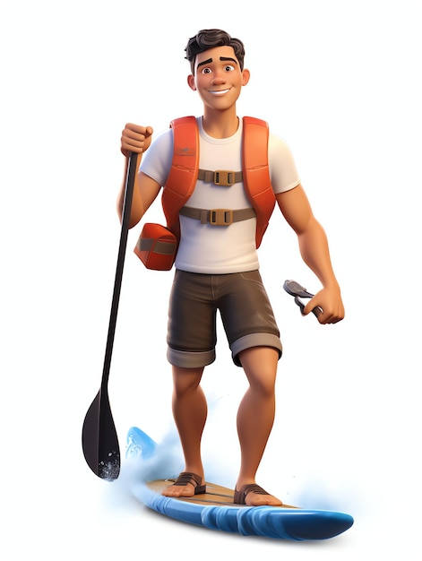 3d character portraits of athlete canoe