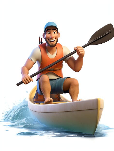 3d character portraits of athlete canoe