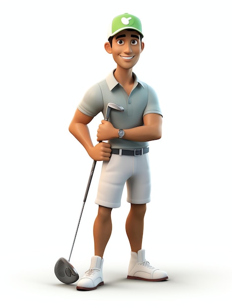 Photo 3d character portraits athlete golf