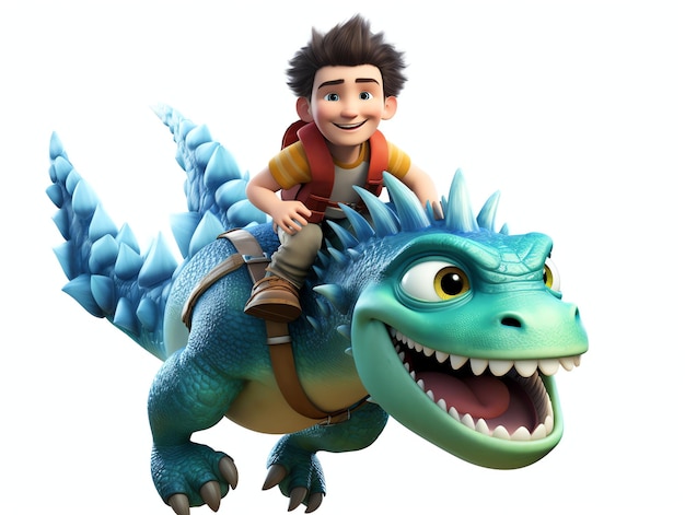 3D character portraits a child riding monster