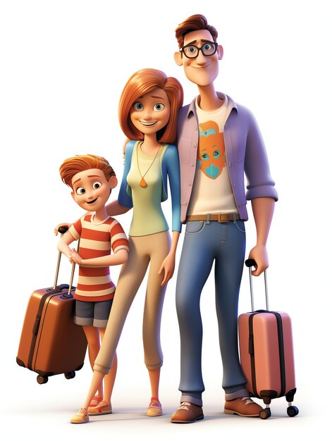 3d character portraits of family