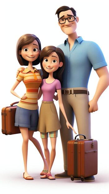 3d character portraits of family