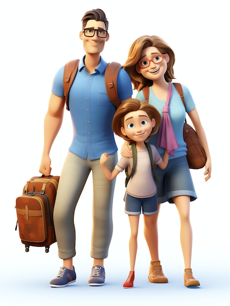 3d character portraits of family