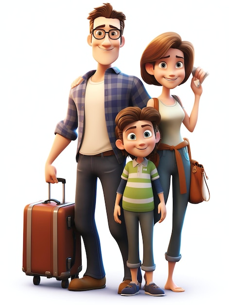 3d character portraits of family