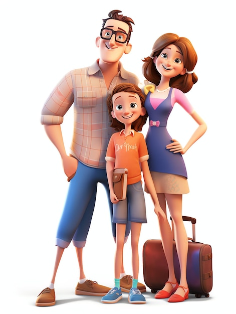 3d character portraits of family