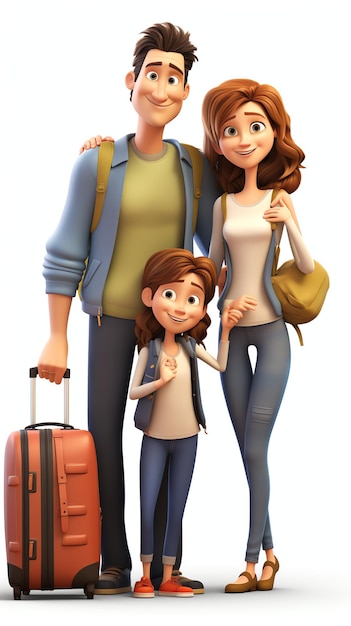 3d character portraits of family