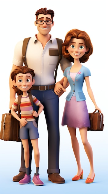 3d character portraits of family