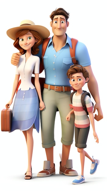 3d character portraits of family