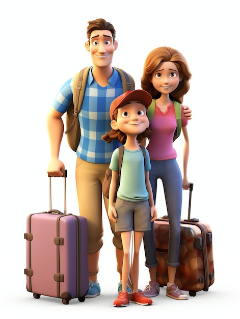 3d character portraits of family