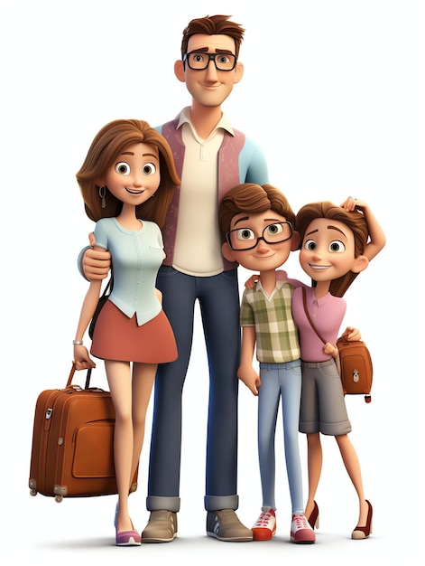 3d character portraits of family