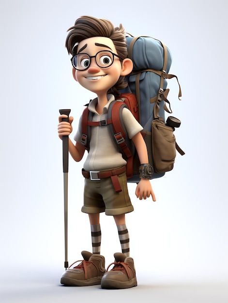 Photo 3d character portraits of hiking