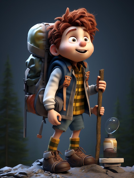 3d character portraits of hiking