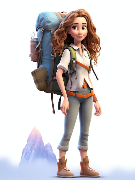 Photo 3d character portraits of hiking