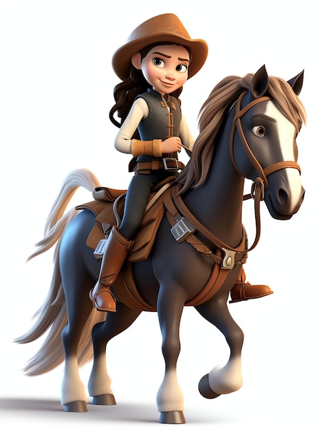 Foto ritratti di personaggi 3d a cavallo