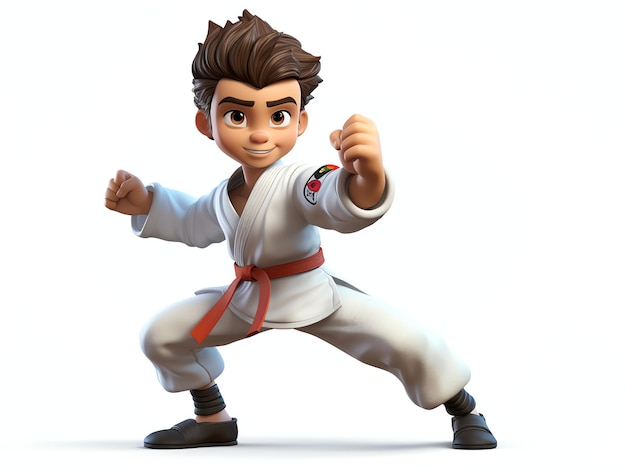 Photo 3d character portraits of taekwondo