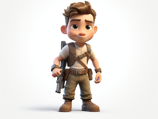 3D character portraits of young army