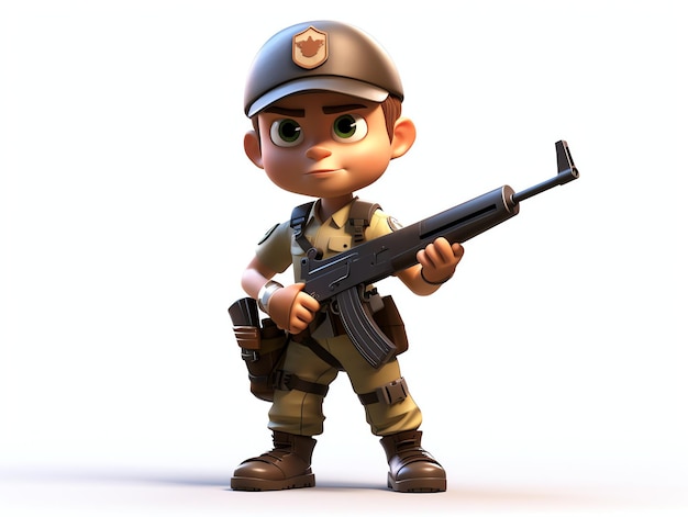 3D character portraits of young army