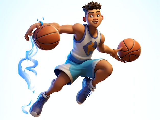 3D character portraits of young athlete