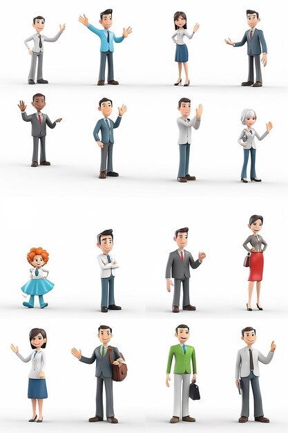 3d characters isolated on white background series