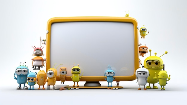 3D Characters Setting up a WallMounted LED TV