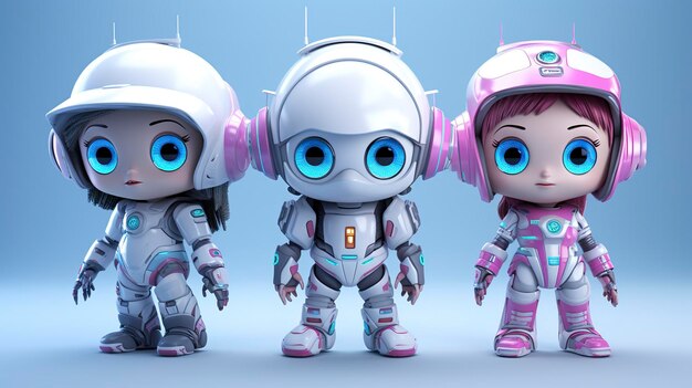 Photo 3d characters using beat machines cute face