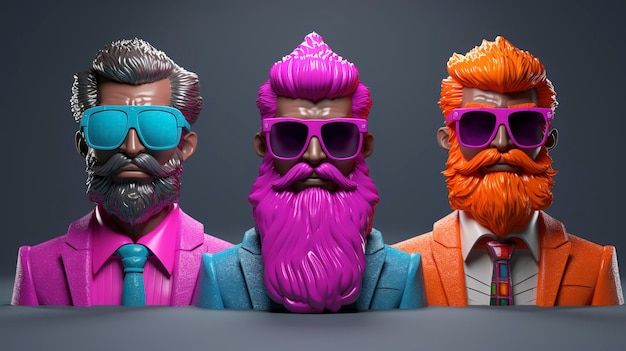 3D Characters with Sunglasses in Artistic