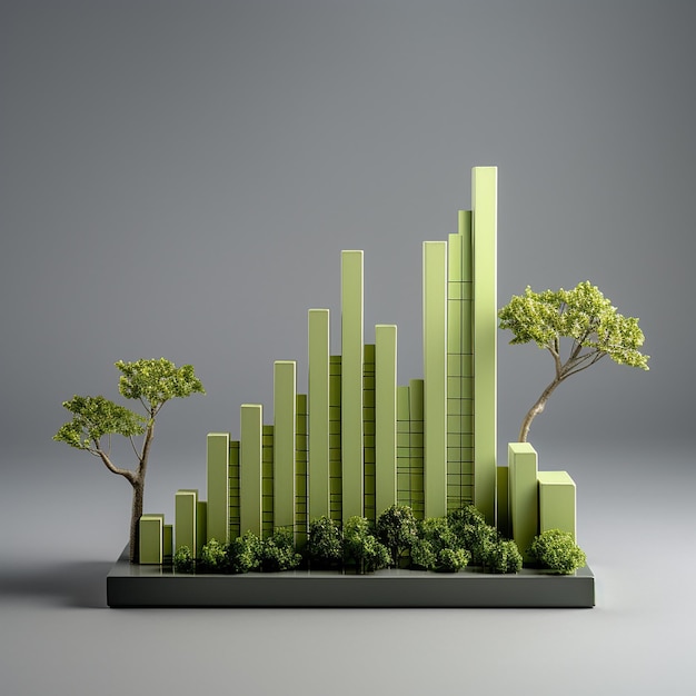 Photo 3d charts and graphs of nature