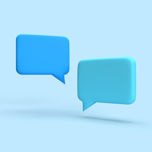 Photo 3d chat bubbles minimal concept of social media messages 3d illustrations