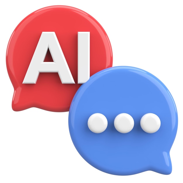 3D Chatbot Icon AI Taal Model 3D illustratie