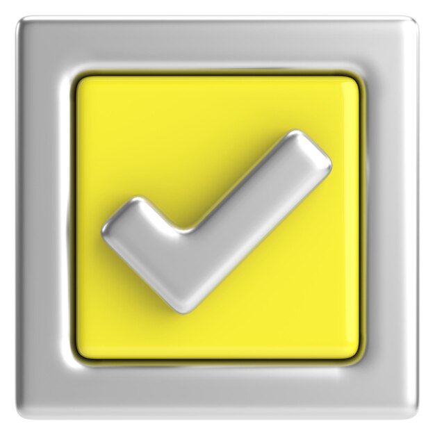 3D checkbox Check mark 3D illustration