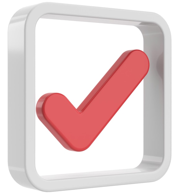 3D checkbox Check mark 3D illustration